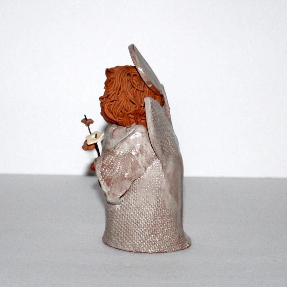 Vintage Clay Pottery Studio Figurine Angel Choir folk art sculpture terracotta